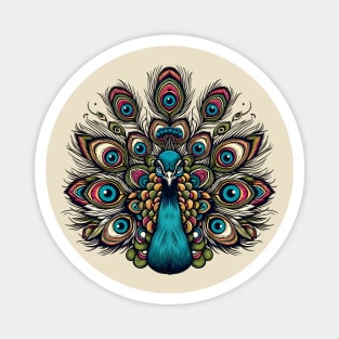 Esoteric Hippie Peacock Magnet